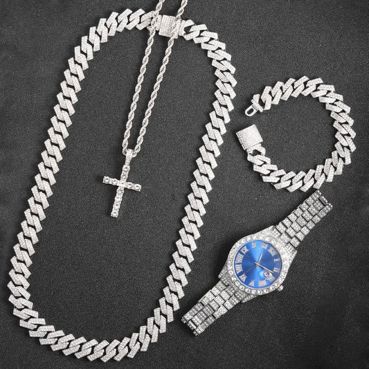 Necklace +Watch+Bracelet Sets For Men