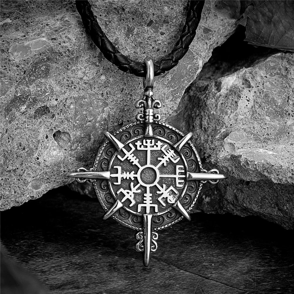 Mens Viking Compass Necklaces