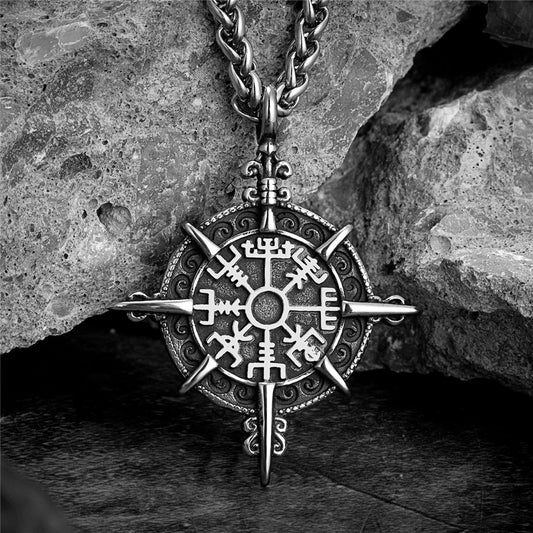 Mens Viking Compass Necklaces
