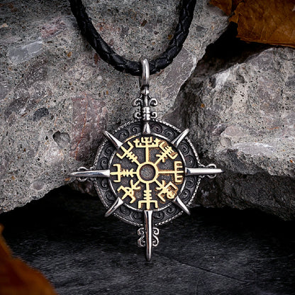 Mens Viking Compass Necklaces